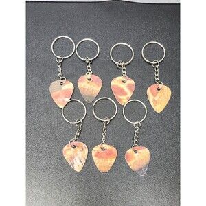 7pc Pizza Guitar Pick Novelty Keychain Lot Funny Unique Gift